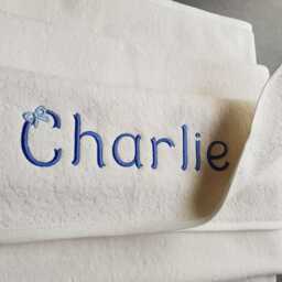 Personalized Baby Towel Set Egyptian Cotton Velour, Embroidered Name - thumbnail 3