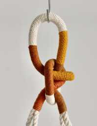 Color Block Macrame Plant Hanger Handmade Cotton Rope, Fits 12