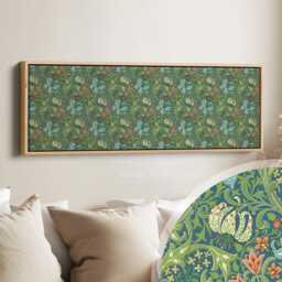 William Morris Golden Lily Long Framed Canvas Print With Cream Tones For Refined Interiors Suitable Hall Living Room Bedroom Office