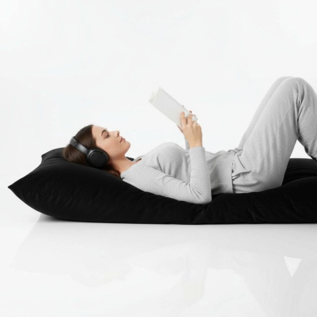 Bean Bag Plush Velvet Floor Cushion Indoor/Outdoor Pillow, Polystyrene Fill - image 1