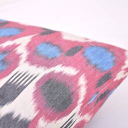 Handmade Violet Ikat Pillow Cover, Cotton Cushion - 20x20 - thumbnail 3