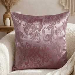 Red Floral Cotton Blend Cushion Cover, Elegant Home Decor - 16 X 16