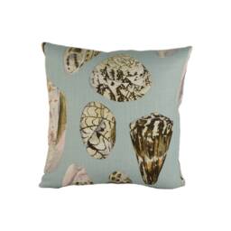 Scalamandre - Coquina Multi On Sea Blue Stunning Shells Designer Cushion Cover Luxury Throw Pillow Handmade Home Decor - thumbnail 2