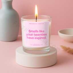Smells Like Your Twenties Have Expired Candle, 30Th Birthday Gifts, Present, ??? - thumbnail 1