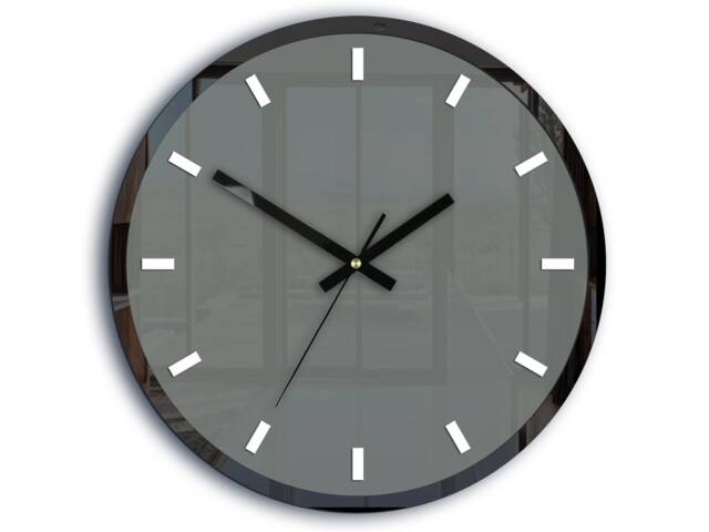 Wall Clock Gray, Rolo With White Index - Quiet & Modern 30cm/11, 81 - image 1