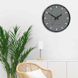 Wall Clock Gray, Rolo With White Index - Quiet & Modern 30cm/11, 81 - thumbnail 3