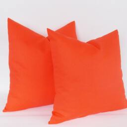 Set Of 2 Solid Orange Decorative Throw Pillow Covers - thumbnail 2