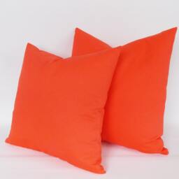 Set Of 2 Solid Orange Decorative Throw Pillow Covers - thumbnail 3