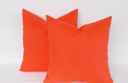 Set Of 2 Solid Orange Decorative Throw Pillow Covers - thumbnail 1