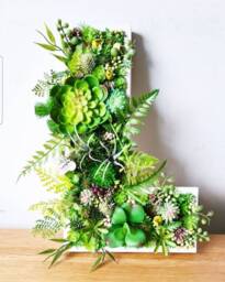 Faux Succulent Wall Letter Plant Decor Sign - Up To 12 - thumbnail 1