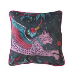 Clarke & Clarke, Navy Blue, Purple Pink Velvet Cushion Cover, Throw Pillow Home Decor - thumbnail 1