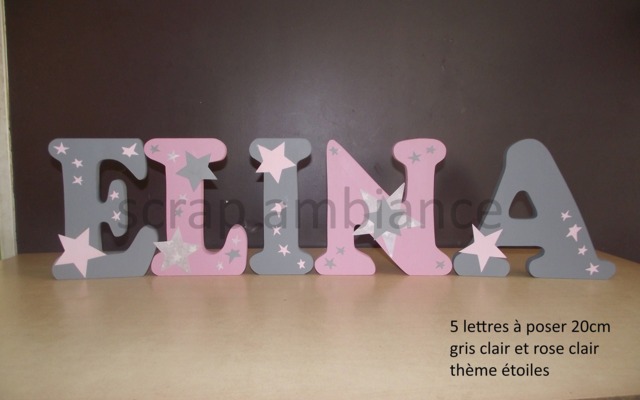 Wooden Letter, First Name, Letter To Put Down, Baby Personalized Star Theme Birth Gift