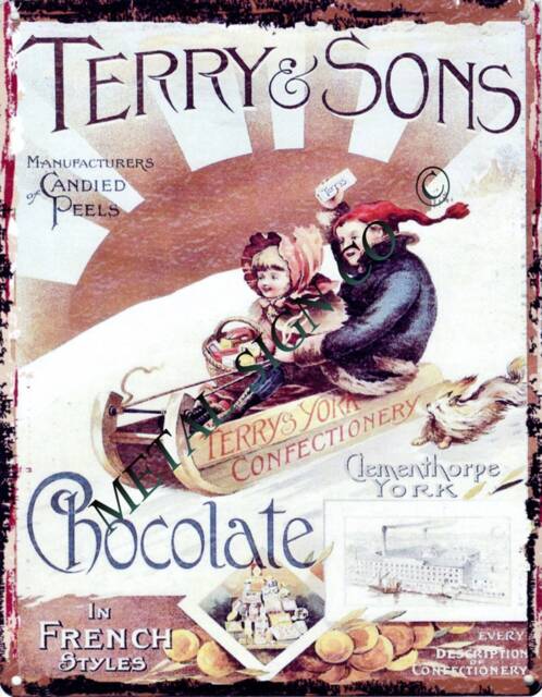 Terrys & Sons Chocolate Metal Wall Sign Retro Cafe Decor