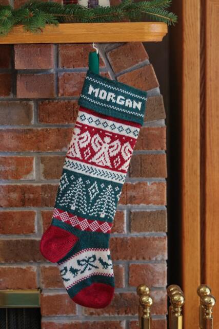 Personalized Handmade Christmas Stocking, Angel With Either A Red Or Green Cuff - image 1