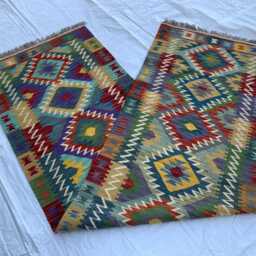 Handwoven Afghan Chobi Kilim Runner Multicolor Wool Tribal Rug - 9.7x2.7 Ft - thumbnail 2