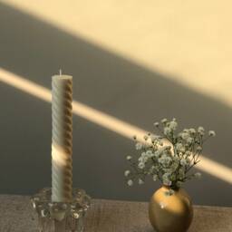Spiral Soy Wax Candles - Pastel Dinner Set Of 3 Aesthetic Table Decor Valentine's Day Gift Mother's Candle - thumbnail 3