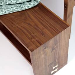 Narrow Wooden Console Table - Hallway Storage Shoe Bench Minimalist Entryway With Organization - thumbnail 2