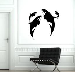 Wall Vinyl Decal Whale Ocean Beach Sea Water Animal Decor 2018Di - thumbnail 1