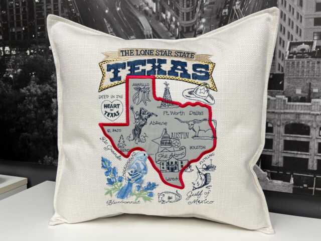 Texas State Pillow With Feather Insert - image 1