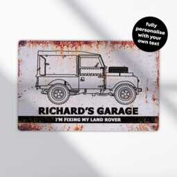 Personalised Land Rover Sign - Custom Metal Off-Road Garage Decor Classic 4x4 Workshop Art in A5, A4, A3 - thumbnail 2