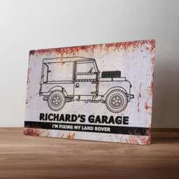 Personalised Land Rover Sign - Custom Metal Off-Road Garage Decor Classic 4x4 Workshop Art in A5, A4, A3 - thumbnail 1