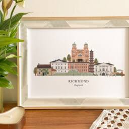 Richmond Skyline Print, Hand Drawn Illustrated Poster, Colourful Wall Art, Housewarming Gift, Detailed Cityscape - thumbnail 2