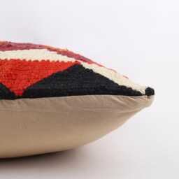 Vintage Floral Kilim Pillow 20'' Turkish Wool Accent Pillow - thumbnail 4