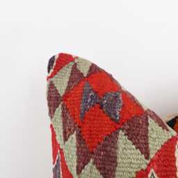 Vintage Floral Kilim Pillow 20'' Turkish Wool Accent Pillow - thumbnail 2