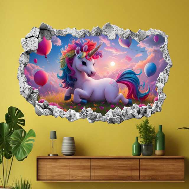 Unicorn Wall Decal Sticker Mural Poster Print Art Kids Girls Bedroom Nursery Decor Kv1 - image 1