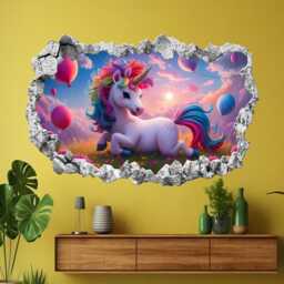 Unicorn Wall Decal Sticker Mural Poster Print Art Kids Girls Bedroom Nursery Decor Kv1 - thumbnail 1