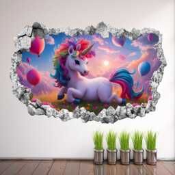 Unicorn Wall Decal Sticker Mural Poster Print Art Kids Girls Bedroom Nursery Decor Kv1 - thumbnail 2