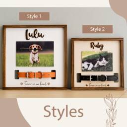 Pet Memorial Plaque , Dog Loss Gift, Photo Frame, Custom Cat Portrait, Plaque, Collar Remembrance, Remembrance Gift E35 - thumbnail 2
