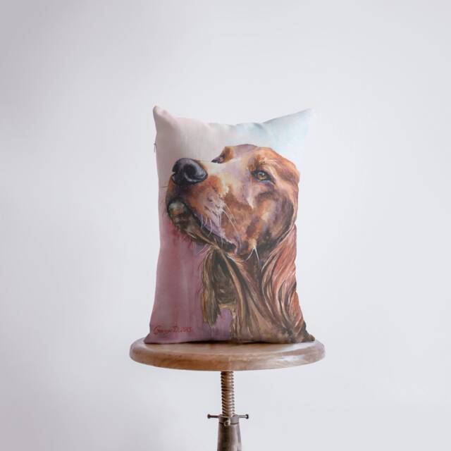 Dog - Irish Setter Watercolor 12x18 Pillow Cover Dogs Home D??cor Custom Sett Lover Gift Mom - image 1