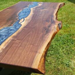 Beautiful Live Edge Black Walnut River Coffee Table & End Set - thumbnail 2