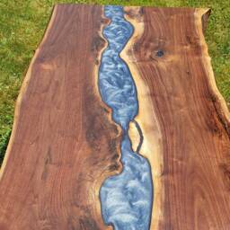 Beautiful Live Edge Black Walnut River Coffee Table & End Set - thumbnail 3