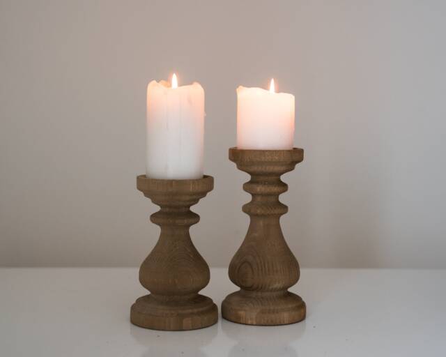 Farmhouse Decor Wedding Candle Holders Set Rustic Candlesticks Candle Centerpiece Turned Wood Pillars Natural Living - image 1