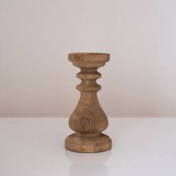 Farmhouse Decor Wedding Candle Holders Set Rustic Candlesticks Candle Centerpiece Turned Wood Pillars Natural Living - thumbnail 2