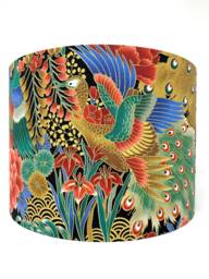 Peacock Lampshade Japanese Teal Green Oriental Bird Light Shade