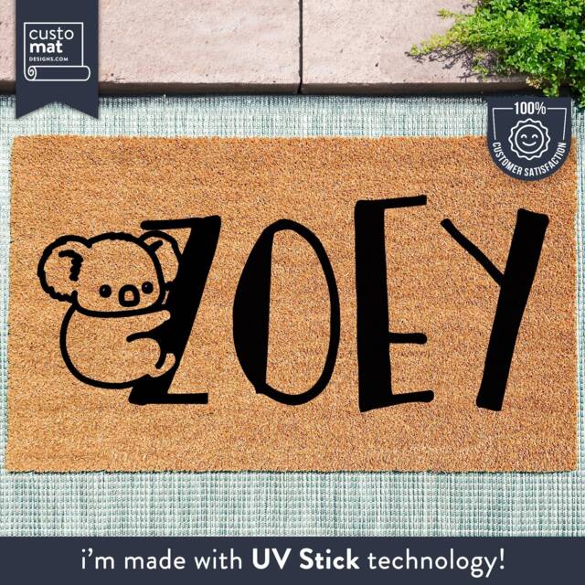 Personalized Koala Name Door Mat - Custom Rug New Home Gift Cute Housewarming - image 1