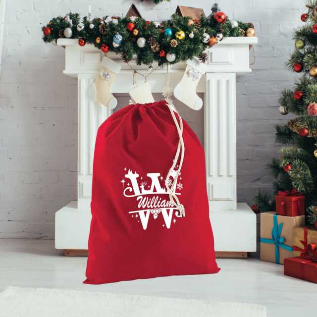 Personalised Santa Sack - Christmas Present Baby's First Gift Special Delivery Eve Box Father Bag - image 1