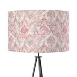 Vintage Style Delicate Pink Velvet Damask Lampshade 25cm 30cm 35cm 40cm 45cm - Drum Lamp Shade Ceiling Lamp, Country Cottage - thumbnail 1