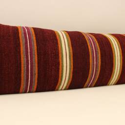 King Size Kilim Pillow Cover Vintage Turkish Wool Lumbar Pillow, 12x47 4Oyf-68 - thumbnail 2