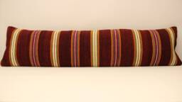 King Size Kilim Pillow Cover Vintage Turkish Wool Lumbar Pillow, 12x47 4Oyf-68 - thumbnail 1