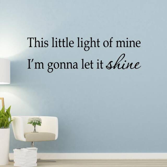 This Little Light Of Mine I'm Gonna Let It Shine Wall Decal Sticker Quote Inspirational Saying Gospel Vwaq-10185 - image 1