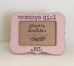 Personalized Mommy's Girl Picture Frame Hand Stamped 4x6 Photo Frame