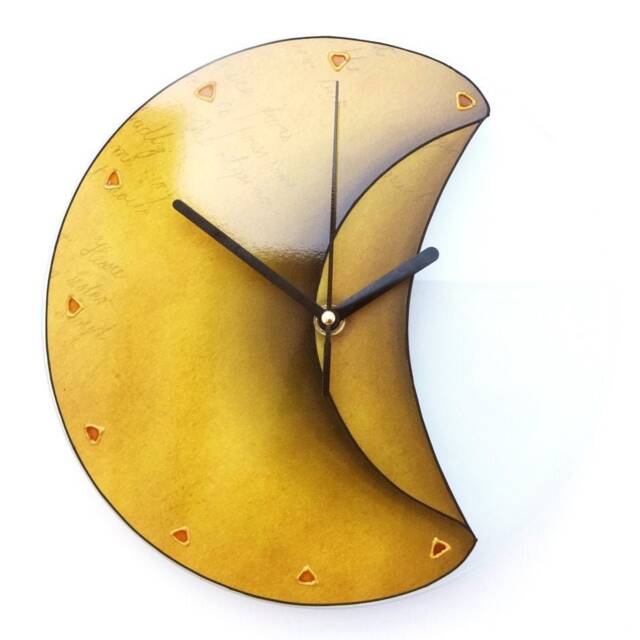 Rustic Yellow Glass Wall Clock Unusual Clocks - image 1