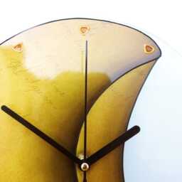 Rustic Yellow Glass Wall Clock Unusual Clocks - thumbnail 3