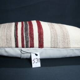"Kilim Pillow, Wool Kilim Cousin From Anatolia , 30x60 cm, 12""x24" - thumbnail 3