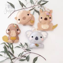 Tazzie The Wombat - Tooth Fairy Pillow 100% Pure Wool Felt, Perth Australia - thumbnail 4