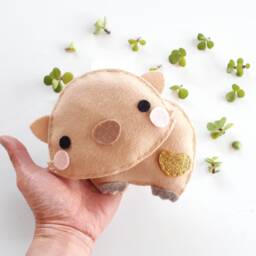 Tazzie The Wombat - Tooth Fairy Pillow 100% Pure Wool Felt, Perth Australia - thumbnail 1
